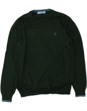 HARMONT & BLAINE Womens Crew Neck Jumper Sweater UK 14 Medium Green Cotton PG16