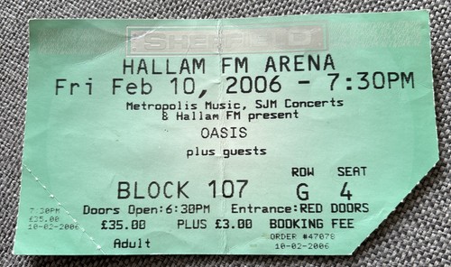 Oasis ticket stub - ticket,