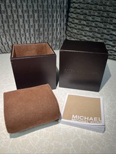 Michael Kors Empty Watch Box Original Brown Cushion And Booklet Genuine VGC Free