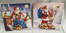 Christmas Card Pack 12 Santa Father Christmas Cards 14cm Square 2 Designs Varied