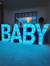 GIANT BABY LED light up letters for BABY SHOWER Marquee Letters FOR HIRE