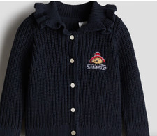 Rib-Knit Cardigan with Collar