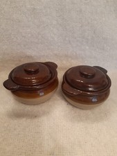 Stoneware Set Of 2 Lidded