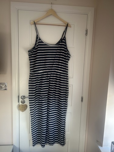 Navy white striped maxi - white,