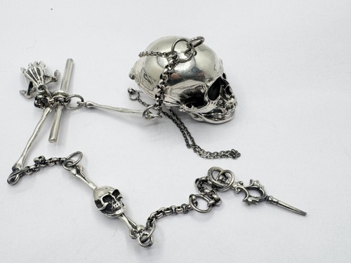 Vintage solid silver skull - solid,