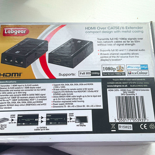 Labgear hdm cat6 hdmi rj45 - hdmi, to