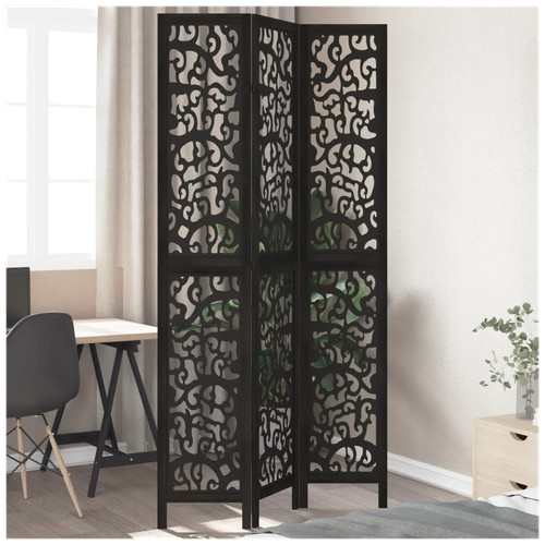 Room divider panel black - 3-panel,