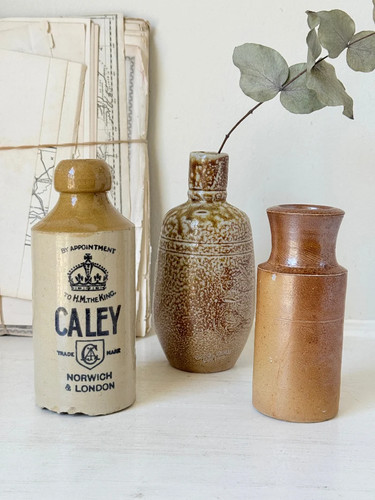 Antique stoneware bottles - stoneware,
