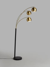 John Lewis Hector 3 Arm Arched Floor Lamp, Antique Brass/Black(see description)