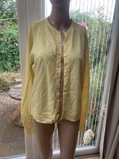 M&S lemon yellow womens/ladies viscose rich cardigan size 14 new with tag