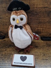 Ty Beanie Babies Owls Wisest The Owl Plush Toy with Tags Soft Toy Retired
