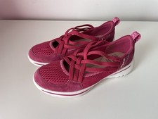 Earth Spirit Womens Shoes UK 4 Lightweight Comfort Stretch Slip On Ladies Pink