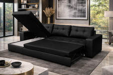 Dallas Black Corner Sofa Bed