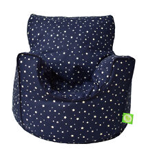 Cotton Navy Stars Bean Bag Arm Chair with Beans Toddler Size From Bean Lazy