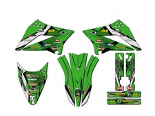 2010-2025 KLX 110 PODIUM Green Senge Graphics Kit Compatible with Kawasaki