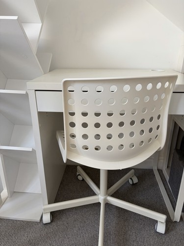 Desk chair and book - book, shelves