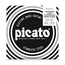 Picato Stainless Steel Flatwound 45-100 Bass Guitar Strings, Short Scale