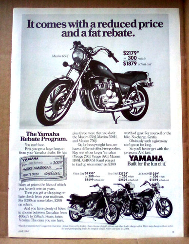 1984 yamaha motorcycle print - 1984,