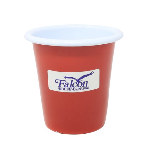 Mug enamel steel 8cm red - red, with