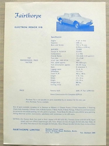 Fairthorpe electron minor - minor, iiib