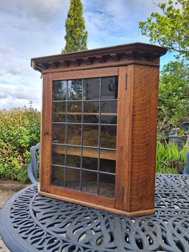 Antique oak corner cupboard - antique,