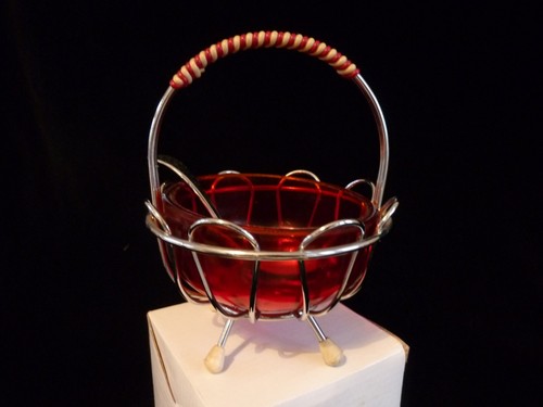 Vintage red glass chromed - glass, ad
