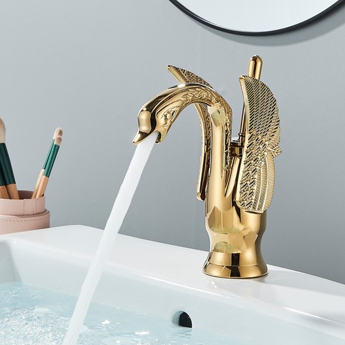 Gold swan bathroom - gold, basin