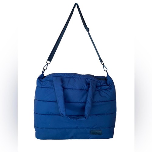 Bugatti blue quilted puff tote