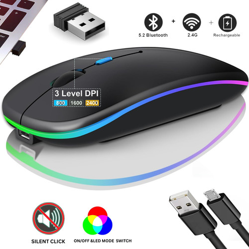 Rgb led wireless usb mouse - rgb,