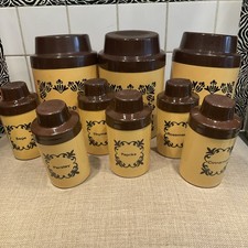 VINTAGE RETRO SET OF STORAGE JARS 1960’s MADE IN FORMER EAST GERMANY