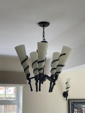 Bronze Gothic Torch Style Chandelier. Bespoke Lighting. (2 Available)