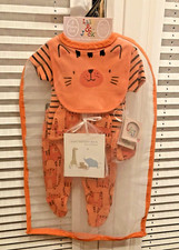 Baby Boy's / Girl's 6 Piece Clothing Gift Set 0-3mths - Tiger Design - **BN**