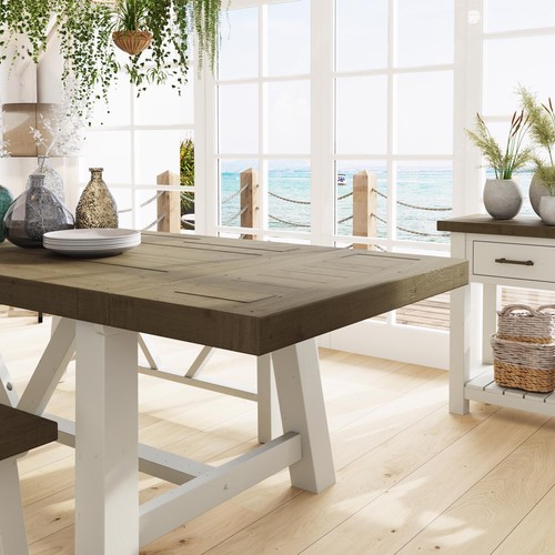 Driftwood finish dining table - finish,