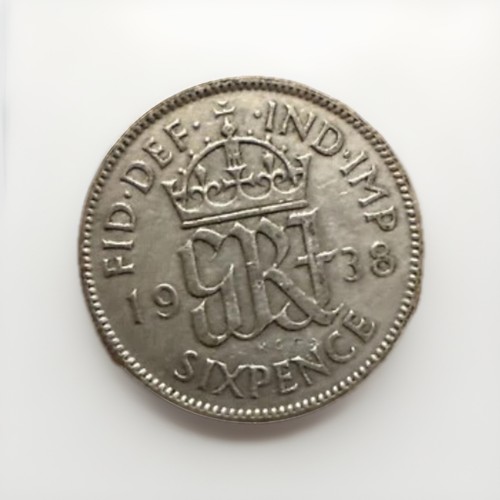 George sixpence silver coin - george, vi
