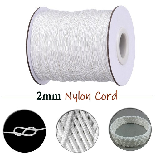 2mm white nylon - white, cord