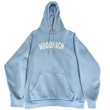 Hoodrich Womens Baby Blue Long Sleeve Hoodie Top Jumper White Logo UK Size S(8)