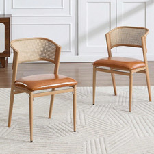 Set Of 2 Vintage Mid-Century Teak Dining Chairs Danish Scandi Ratten