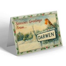 CHRISTMAS CARD - Darwen - War Memorial - Vintage Design