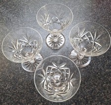 Richardson Lead Crystal Small Sherry Glasses (Unused But One With Flea Bite)