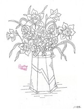 Vintage embroidery transfer - vintage,