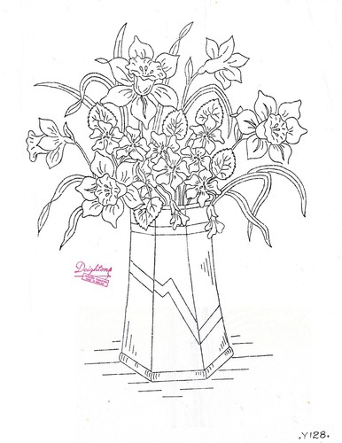Vintage embroidery transfer - vintage,