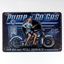 Pump Go Gas metal tin sign