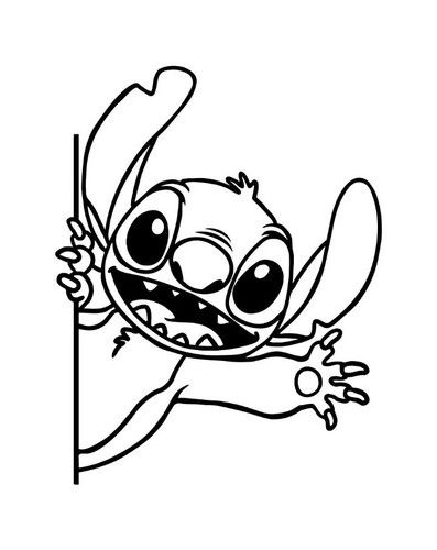 Stitch peek vinyl sticker - vinyl,
