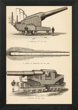Artillery gun vintage Framed