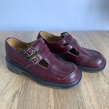 DR MARTENS WOMENS Mary Jane Shoes 8305 Twin Strap LEATHER UK 4 EU 36-37 Burgundy