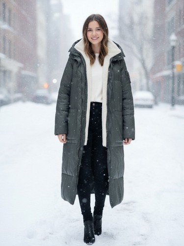 Mango basics long hooded - basics,