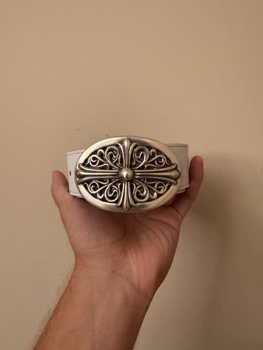 90s silver tone - oval, cross
