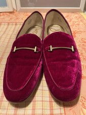 Sam Edelman Lior Fuschia Pink Gold Velvet Bit Loafers Shoes Flats Womens Sz 9/39