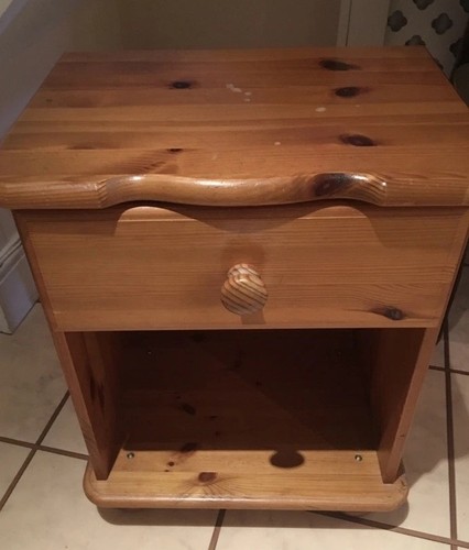 Pine bedside cabinet draw - pine,