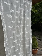 Chateau Felicien Sprig Design Cream Cotton Lace Curtain  120/213cms